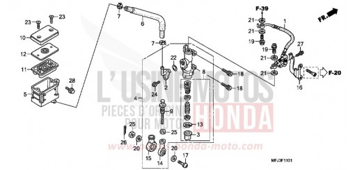 MAITRE-CYLINDRE FREIN AR. (CBR600RA) CBR600RAB de 2011
